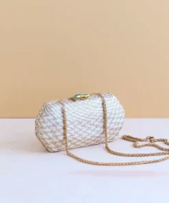 LIKHÂ Dusty Rose Houndstooth Clutch Accessories