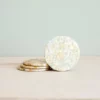 LIKHÂ Golden Yellow Mother Of Pearl Coaster Set Office Accessories