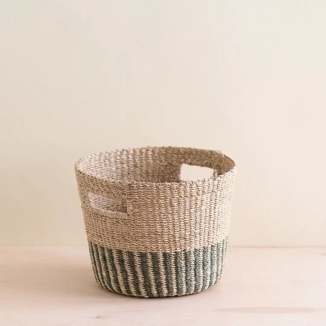LIKHÂ Gray + Natural Tapered Basket 1 LIKHÂ Gray + Natural Tapered Basket
