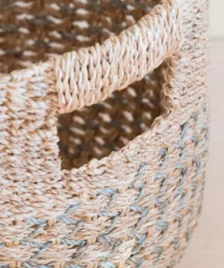 LIKHÂ Gray Patterned Round Basket 9 LIKHÂ Gray Patterned Round Basket