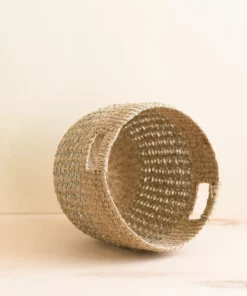 LIKHÂ Gray Patterned Round Basket 8 LIKHÂ Gray Patterned Round Basket