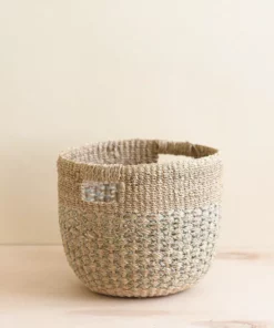 LIKHÂ Gray Patterned Round Basket
