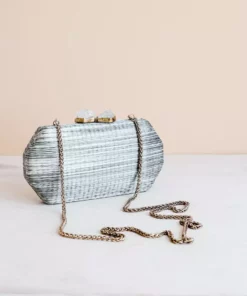 LIKHÂ Accessories Gray Shibori Pattern Clutch