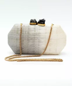 LIKHÂ Light Gray Hexagon Clutch Accessories 9 LIKHÂ Light Gray Hexagon Clutch Accessories