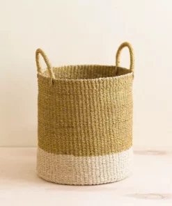 LIKHÂ Mustard Floor Basket With Handles