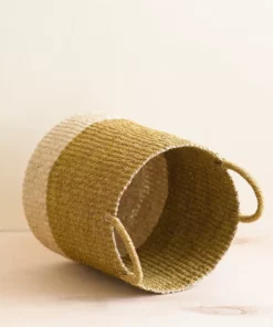 LIKHÂ Mustard Floor Basket With Handles