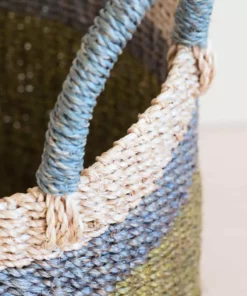 LIKHÂ Home Goods Olive Floor Basket With Handles