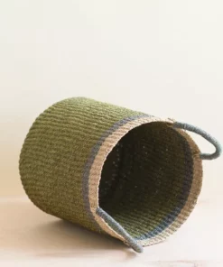 LIKHÂ Home Goods Olive Floor Basket With Handles