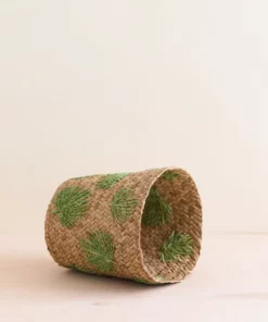 LIKHÂ Home Goods Palm Embroidered Basket