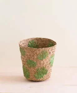 LIKHÂ Home Goods Palm Embroidered Basket