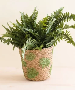 LIKHÂ Home Goods Palm Embroidered Basket