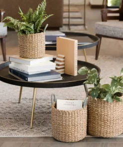 LIKHÂ Home Goods Sky Blue Handle Basket Set