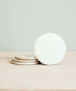 LIKHÂ White Mother Of Pearl Coaster Set Kitchen + Dining