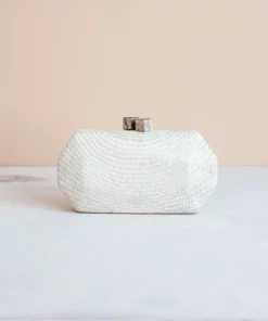 LIKHÂ White Woven Clutch Accessories