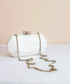 LIKHÂ White Woven Clutch Accessories
