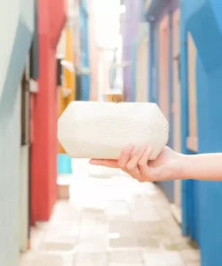 LIKHÂ White Woven Clutch Accessories