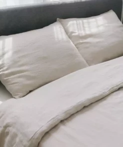 Creative Women Home Goods Natural Chambray Linen Duvet Cover Set