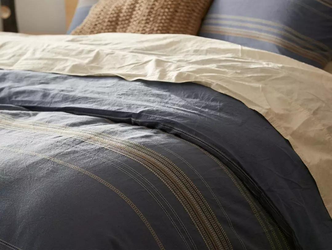 Coyuchi Home Goods Lobos Duvet Cover - Azure / Indigo 5 Coyuchi Home Goods Lobos Duvet Cover - Azure / Indigo