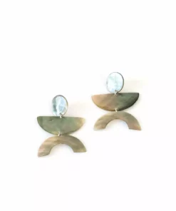 LIKHÂ Long Mother Of Pearl Geometric Earrings Special Occasion