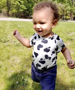 Lucky Bug Clothing Baby's Essential Bamboo Cow Onesie