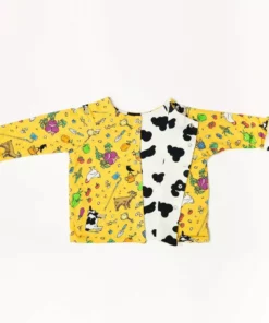Lucky Bug Clothing Baby's Soft Bamboo Reversible Farm + Cow Cardigan Kids' + Baby