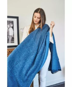 Studio Variously Macaroon Merino Wool Throw Blanket - Midnight Home Goods