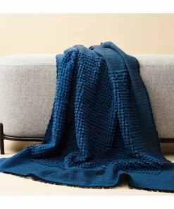 Studio Variously Macaroon Merino Wool Throw Blanket - Midnight Home Goods