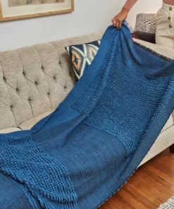 Studio Variously Macaroon Merino Wool Throw Blanket - Midnight Home Goods