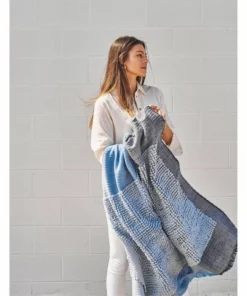 Studio Variously Home Goods Macaroon Merino Wool Throw Blanket - Sky 21 Studio Variously Home Goods Macaroon Merino Wool Throw Blanket - Sky