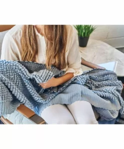 Studio Variously Home Goods Macaroon Merino Wool Throw Blanket - Sky 19 Studio Variously Home Goods Macaroon Merino Wool Throw Blanket - Sky