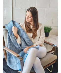 Studio Variously Home Goods Macaroon Merino Wool Throw Blanket - Sky 17 Studio Variously Home Goods Macaroon Merino Wool Throw Blanket - Sky