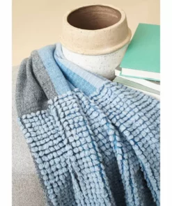 Studio Variously Home Goods Macaroon Merino Wool Throw Blanket - Sky 18 Studio Variously Home Goods Macaroon Merino Wool Throw Blanket - Sky