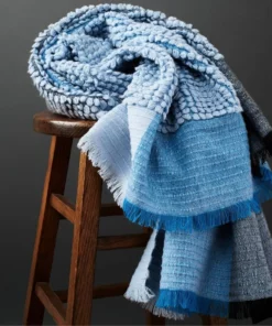 Studio Variously Home Goods Macaroon Merino Wool Throw Blanket - Sky 16 Studio Variously Home Goods Macaroon Merino Wool Throw Blanket - Sky