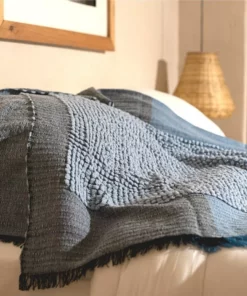 Studio Variously Home Goods Macaroon Merino Wool Throw Blanket - Sky 20 Studio Variously Home Goods Macaroon Merino Wool Throw Blanket - Sky