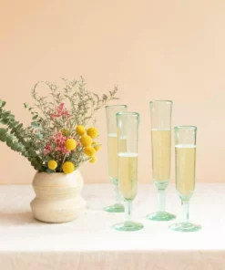 Magda Made Best Sellers Recycled Glass Champagne Flutes
