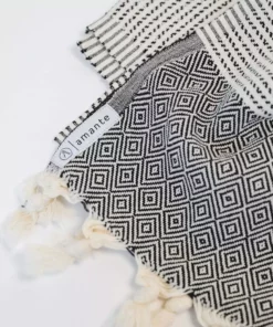 Amante Marketplace Best Sellers Magis Diamond Turkish Blanket - Black