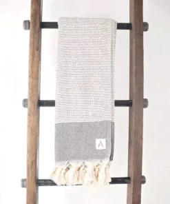 Amante Marketplace Magis Diamond Turkish Towel / Throw Blanket - Black