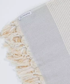 Amante Marketplace Magis Diamond Turkish Towel / Throw Blanket - Light Gray Home Goods