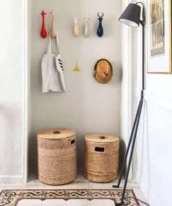 Mbare Malawi Mahogany Handle Basket