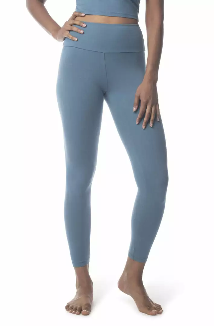 Synergy Organic Clothing Manipura Legging - Teal 1 Synergy Organic Clothing Manipura Legging - Teal