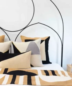 Leah Singh Marianne Square Wool Throw Pillow Cover - Black Home Goods