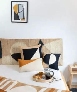 Leah Singh Home Goods Marianne Triangle Wool Lumbar Pillow Cover - Ochre