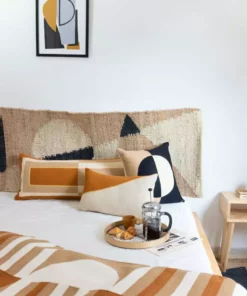 Leah Singh Home Goods Marianne Triangle Wool Lumbar Pillow Cover - Ochre 11 Leah Singh Home Goods Marianne Triangle Wool Lumbar Pillow Cover - Ochre