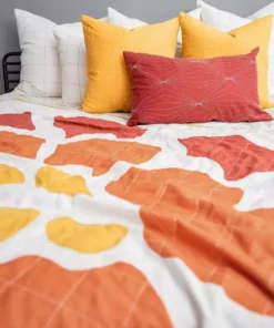 Anchal Marigold Bloom Throw Quilt