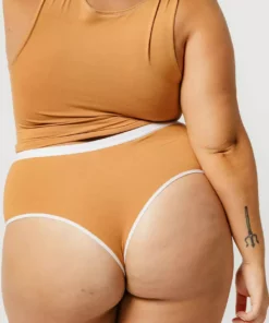Mary Young High Waist Bamboo Thong - Caramel Underwear + Bras