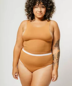 Mary Young High Waist Bamboo Thong - Caramel Underwear + Bras