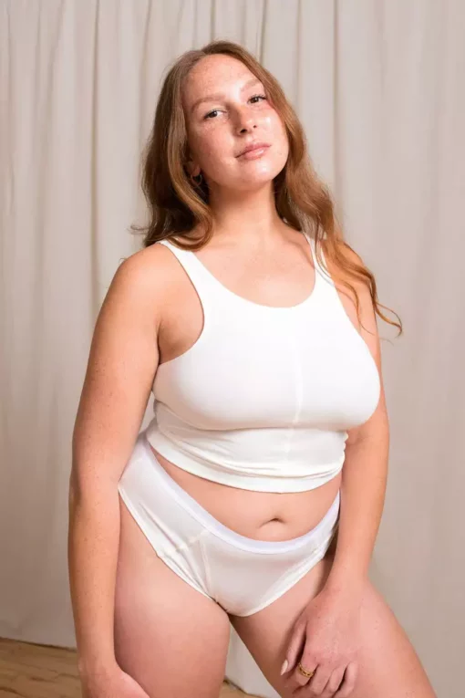 Mary Young Ryder Bamboo Crop Top - Cream Sustainable Materials