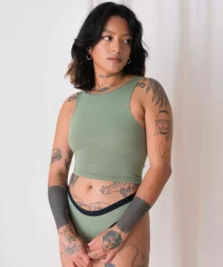 Mary Young Wallace Bamboo Crop Top - Sage Sustainable Materials