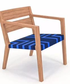 Masaya & Co. Managua Arm Chair - Midnight Blue Pattern Furniture