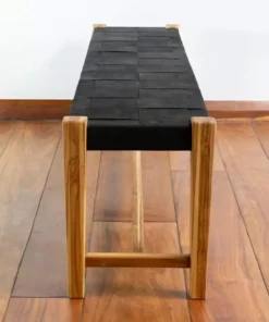 Masaya & Co. Furniture Masaya Leather Bench - Black 8 Masaya & Co. Furniture Masaya Leather Bench - Black